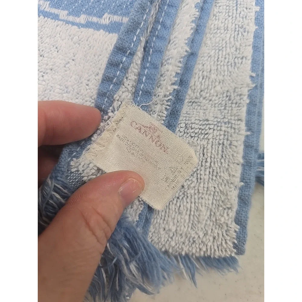 Lot of 8 Vtg Mcm‎ Cannon Striped Cotton Soft Thin Fringe Face Hand Bath Towels